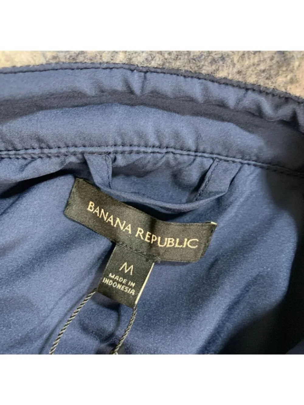 NWT Banana Republic Men's M Wool Blend Navy & Gray Heritage Shirt Jacket Plaid